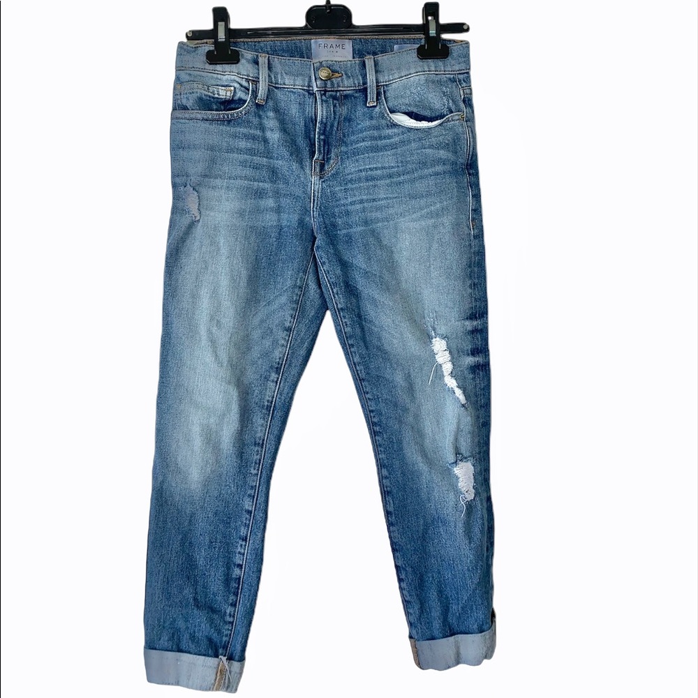 FRAME Le Boy Distressed Crop Jeans Size 26